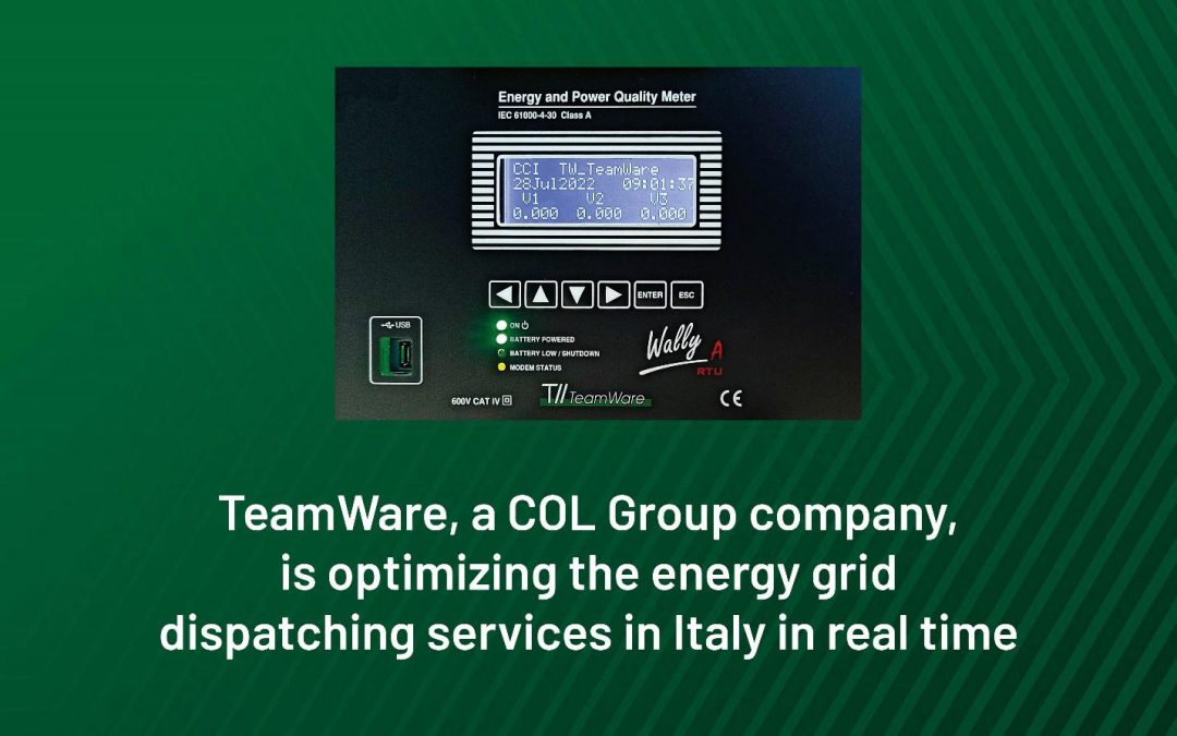TeamWare, a COL Group company, is optimizing the energy grid dispatching services in Italy in real time